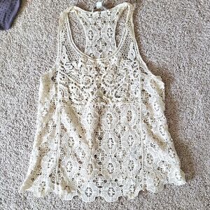 Cream Crochet Tank